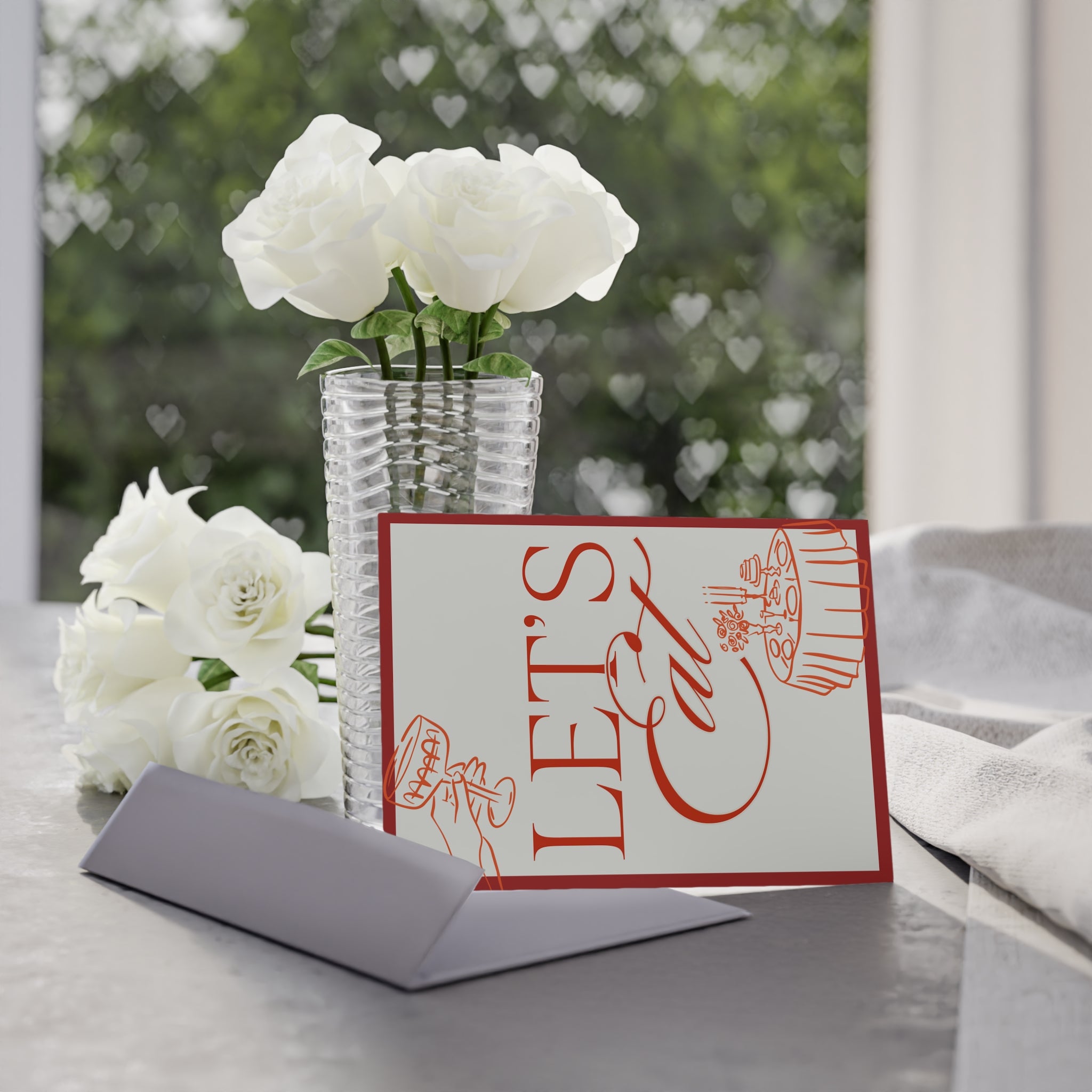 Let’s Eat Postcard – Table Décor & Party Accent