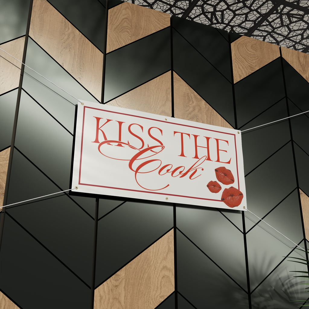 Kiss the Cook Banner – Fun Party & Kitchen Décor