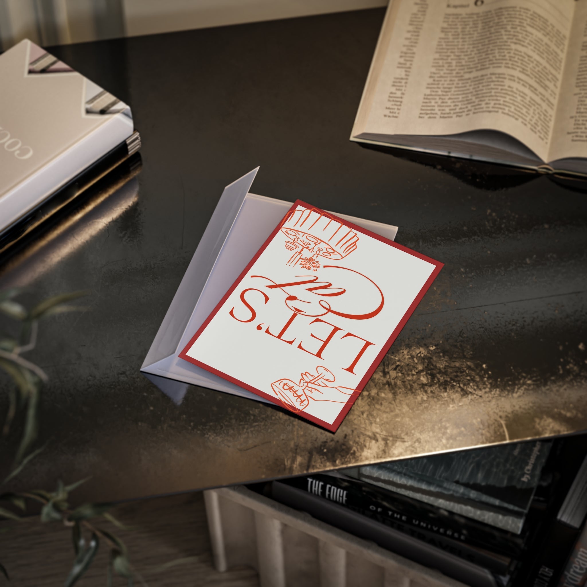 Let’s Eat Postcard – Table Décor & Party Accent