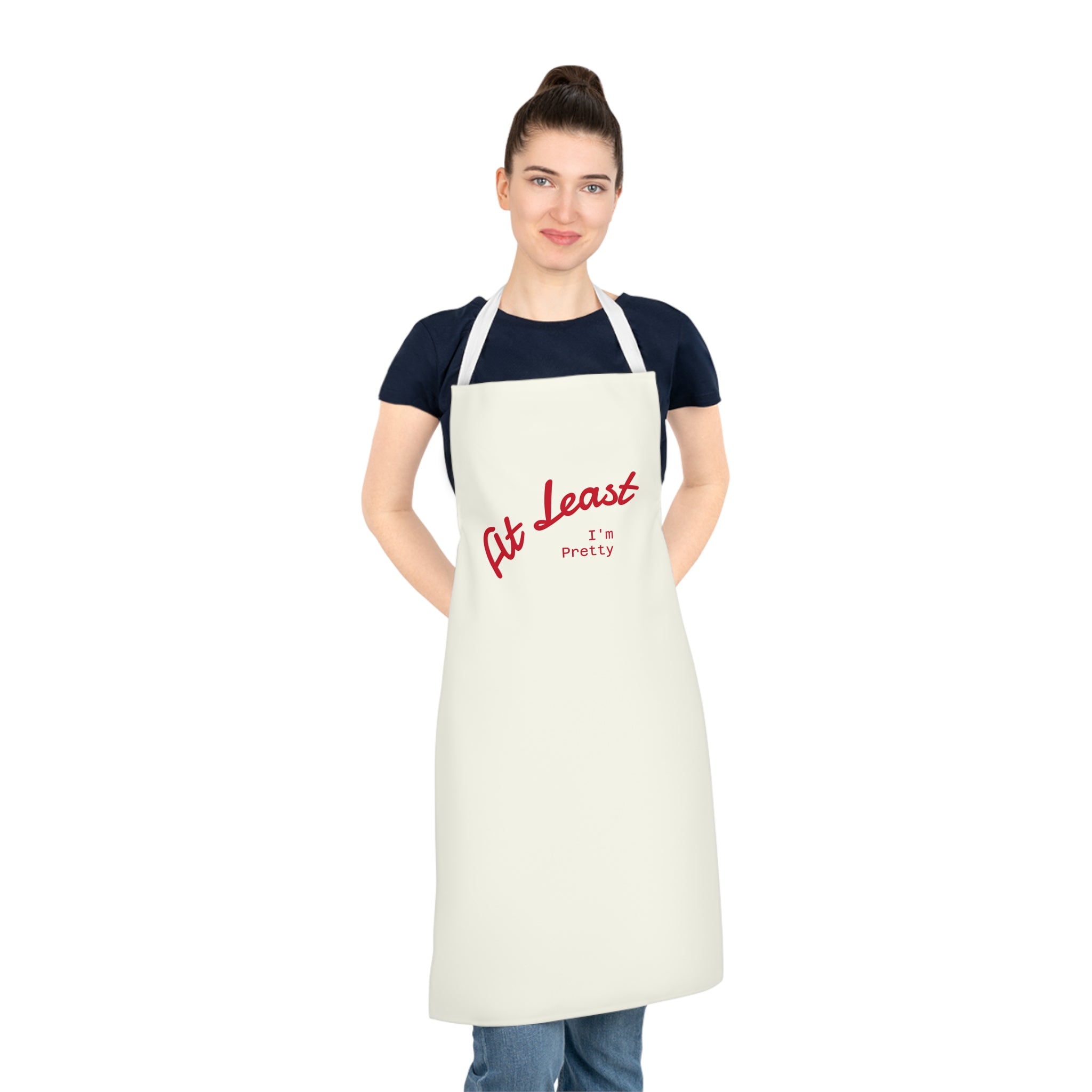 Cooking Party Accessory | Cute Kitchen Apron for Adults - 'At Least I'm Pretty' - Perfect Gift for Home Cooks, Baking, Cooking Classes, Kitchen Decor, Funny Gift Idea