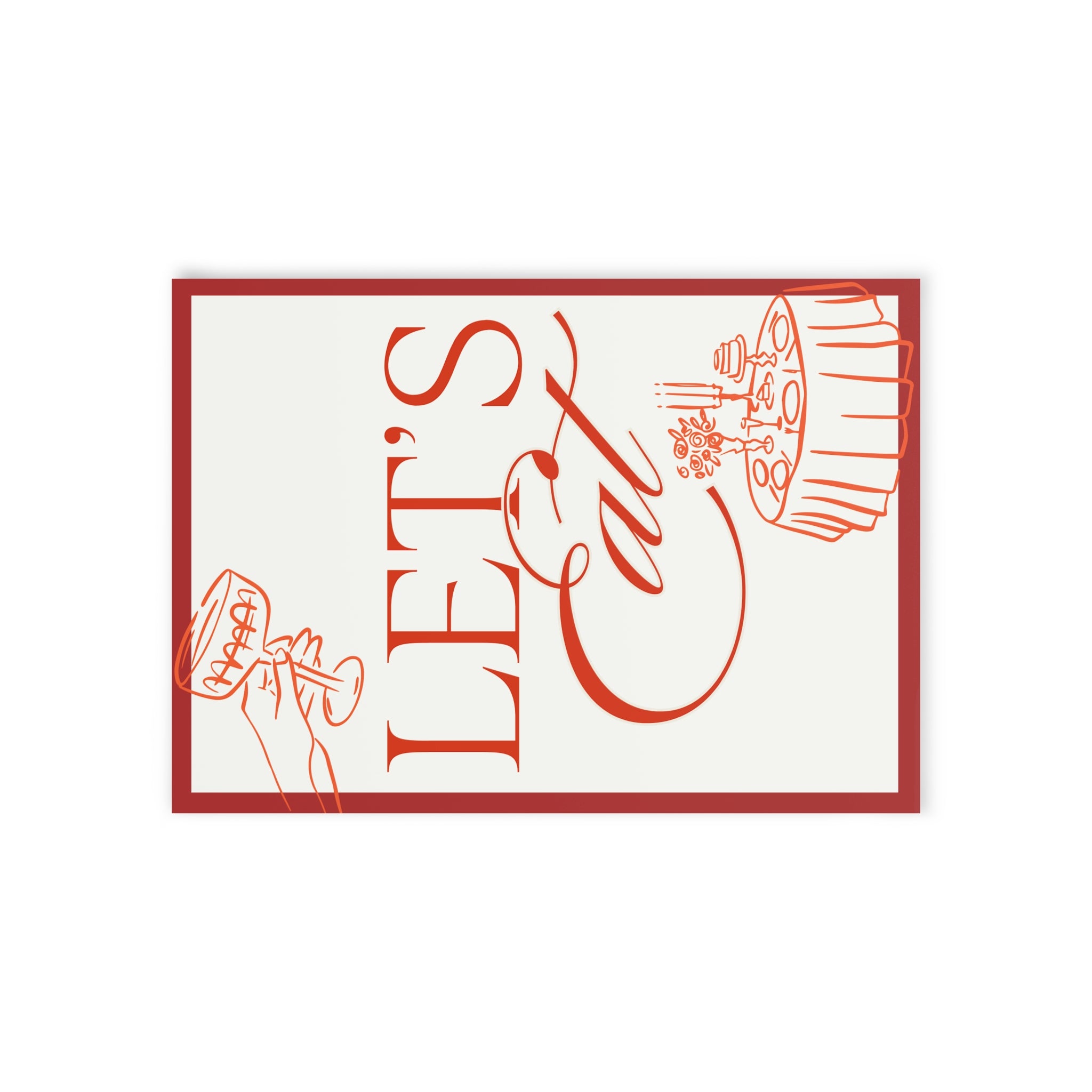 Let’s Eat Postcard – Table Décor & Party Accent